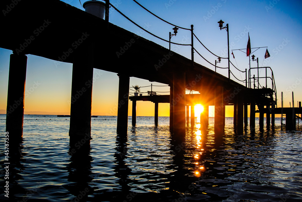 Sunrise under the pier
