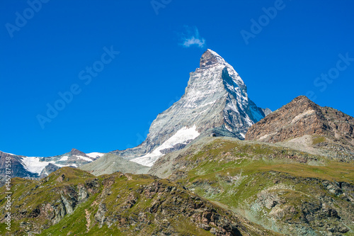 Summer view of the Matterhorn, Swiss Alps, Switzerland