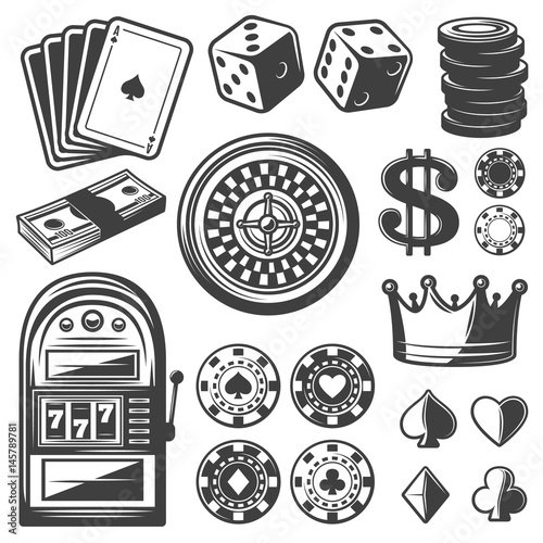 Vintage Casino Elements Set