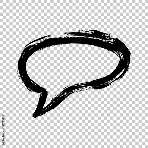 Vector speech bubble drawn with painting brush, conversation sign can be used in web design.