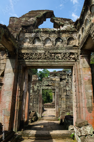 Bas-relief in Preh Khan temple  Siem Reap  Cambodia