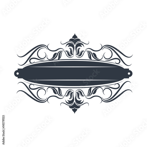 ornament flourishes plaque decoration vintage template vector illustration