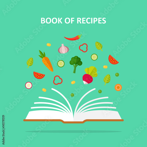 Book of recipes vector concept illustration