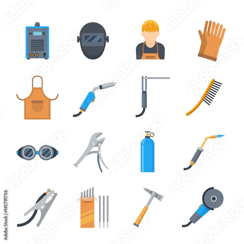 Welding icons in a flat style