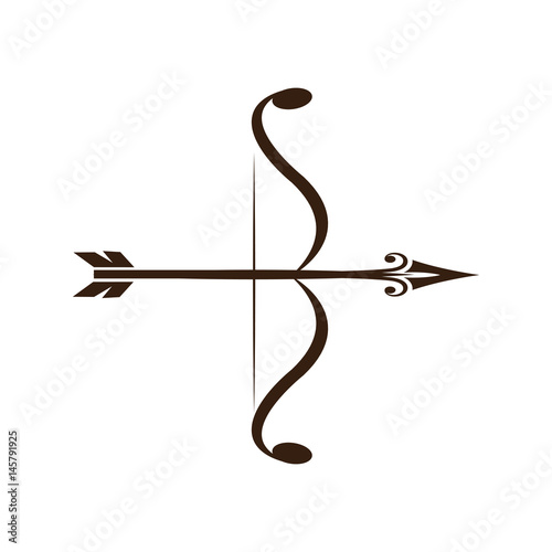 bow and arrow vintage decorative royal luxury vector illustration