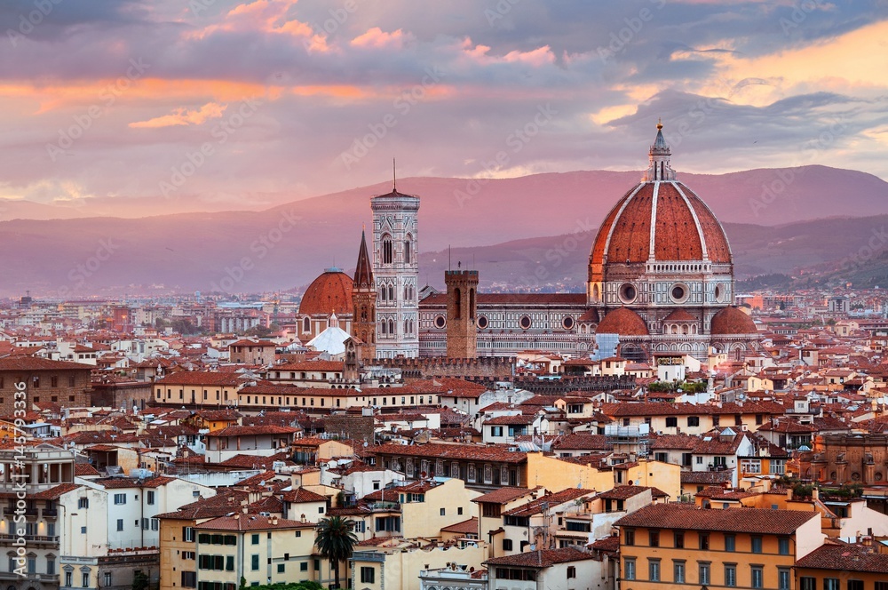 Florence Cathedral skyline sunset