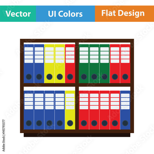 Office cabinet with folders icon