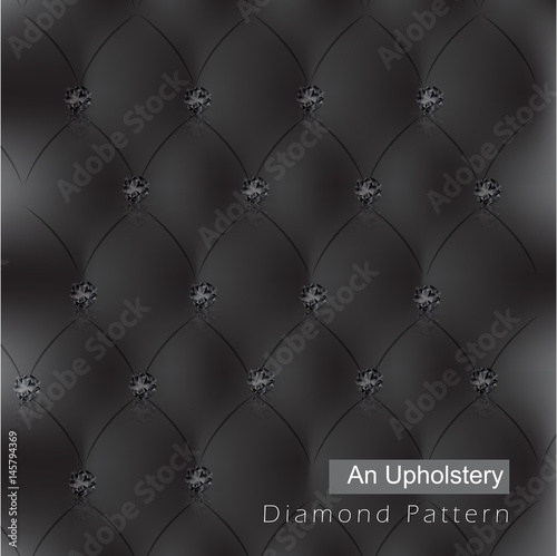 elegant black diamond an upholstery pattern background vector
