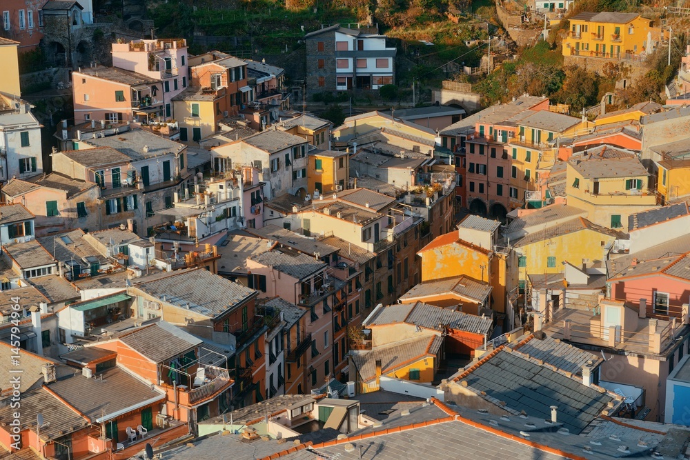 Fototapeta premium Vernazza Cinque Terre aerial