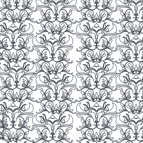 decorative elegant classic heraldry seamless pattern design vector illustration