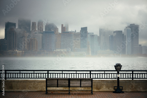 Photography New York City downtown fog