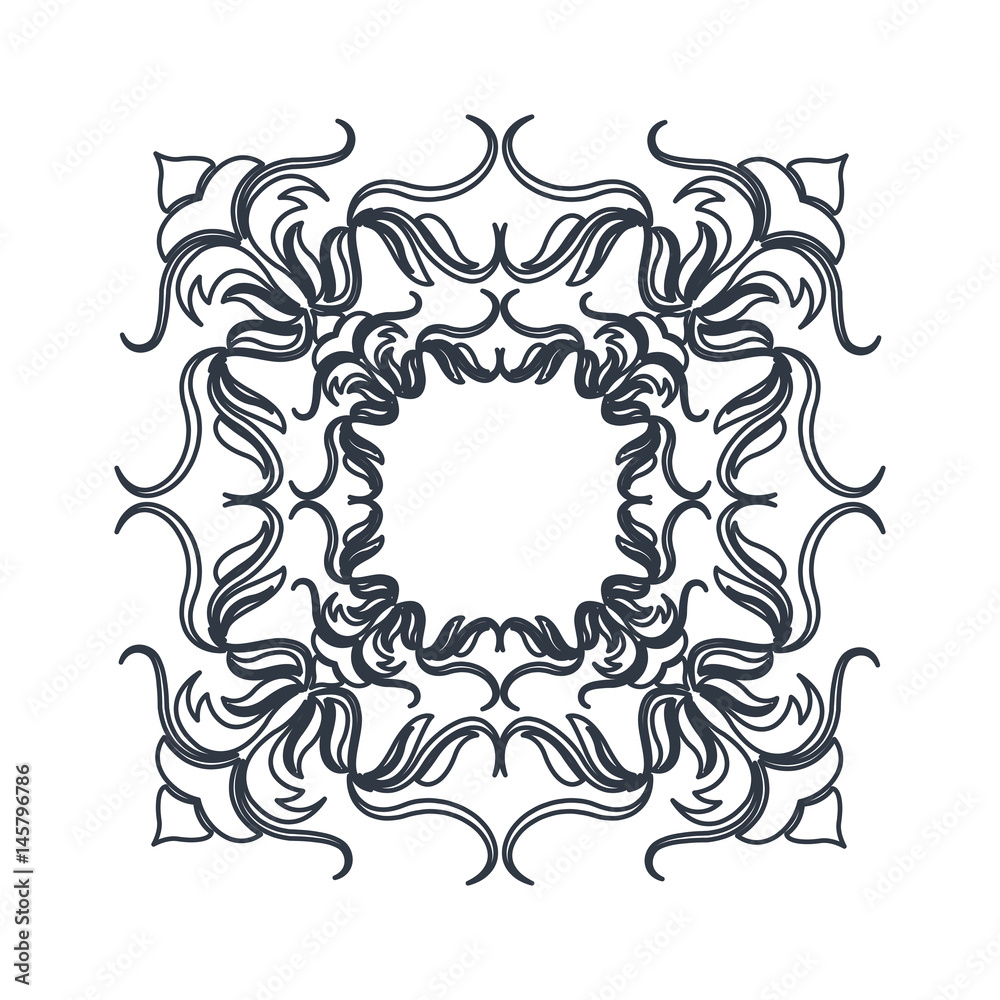 crest vintage decoration swirls emblem vector illustration