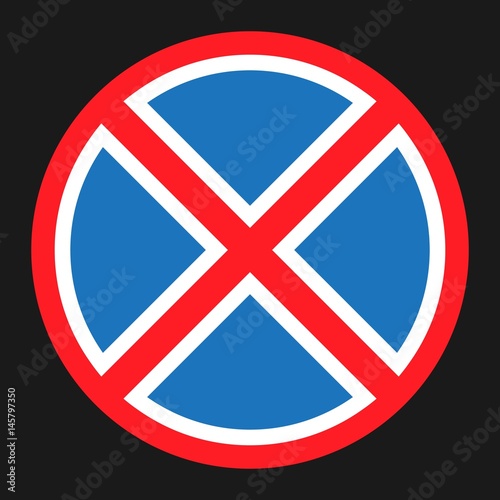 Clearway and no parking sign flat icon, Traffic and road sign, vector graphics, a solid pattern on a black background, eps 10
