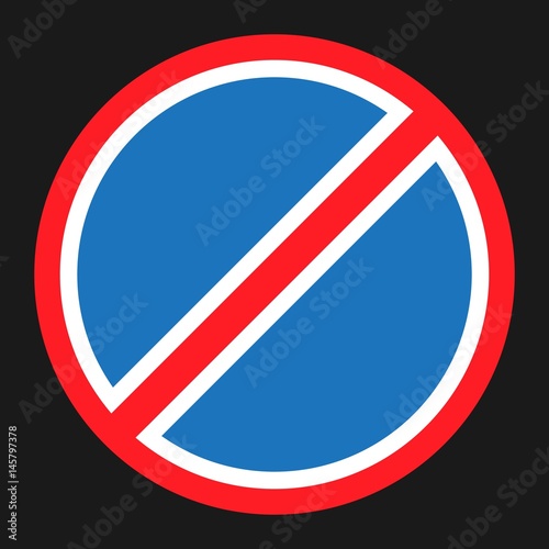 Free Download Clearway and no parking sign flat icon, Traffic and road sign, vector graphics, a solid pattern on a black background, eps 10 - GFXLoad