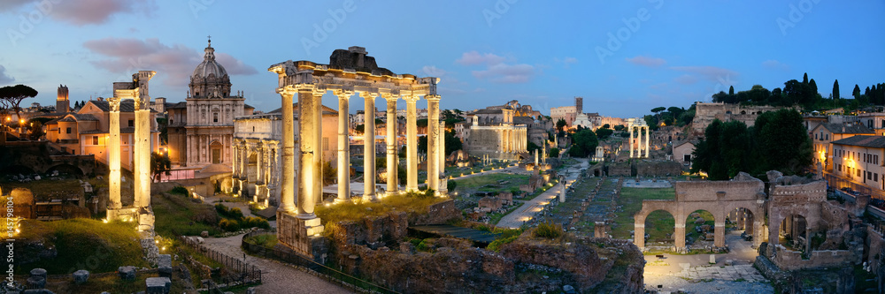 Rome Forum night panorama