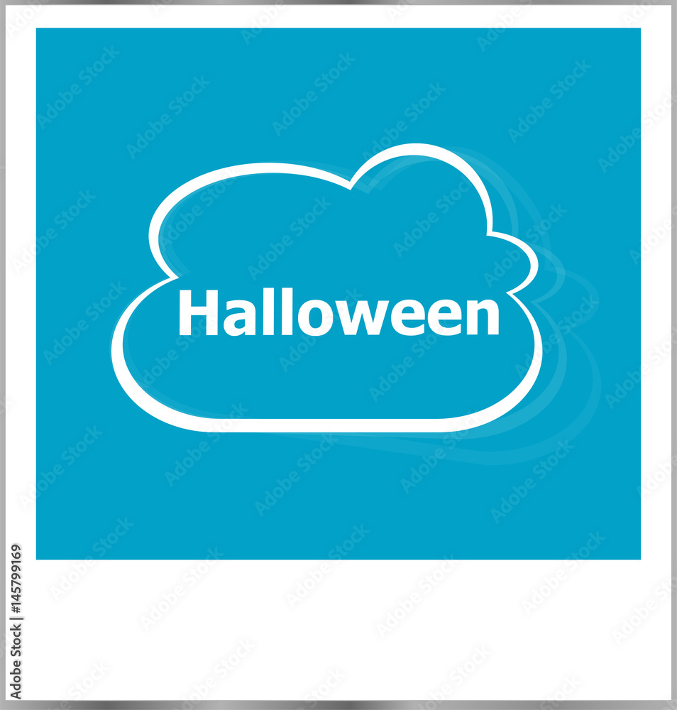 halloween word holiday concept, photo frame isolated on white halloween word holiday concept, photo frame isolated on white