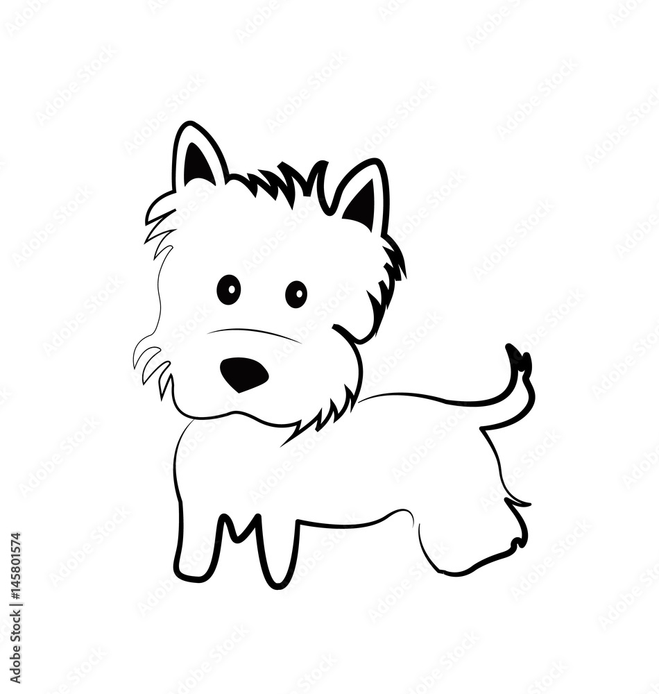 Yorkshire Terrier Cartoon Vector Logo