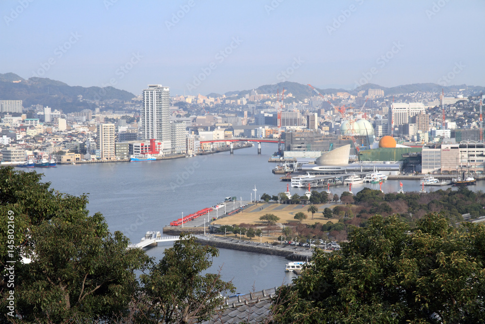 Fototapeta premium Nagasaki bay in Nagasaki, Japan