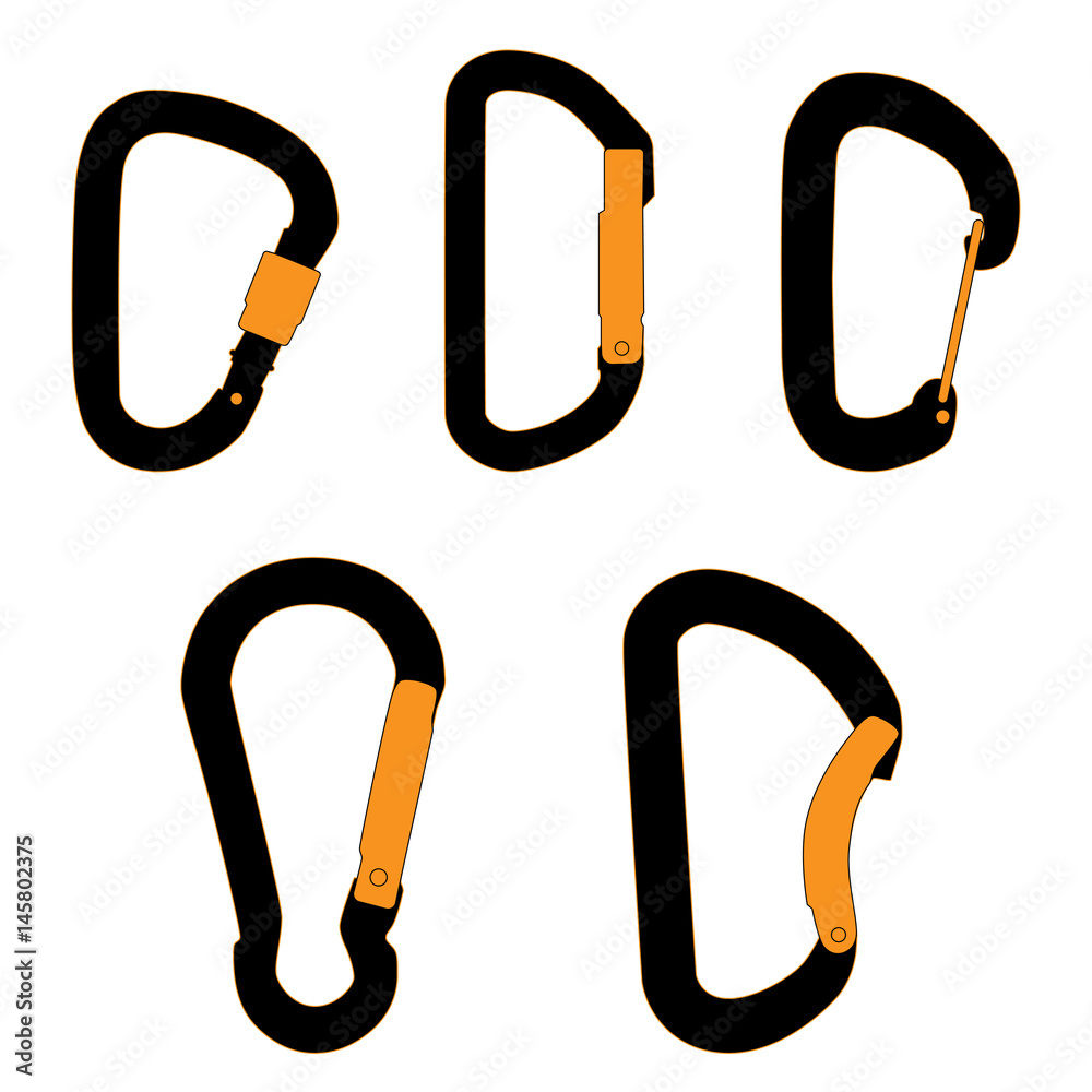 Climbing carabiners set Stock Vector Adobe Stock
