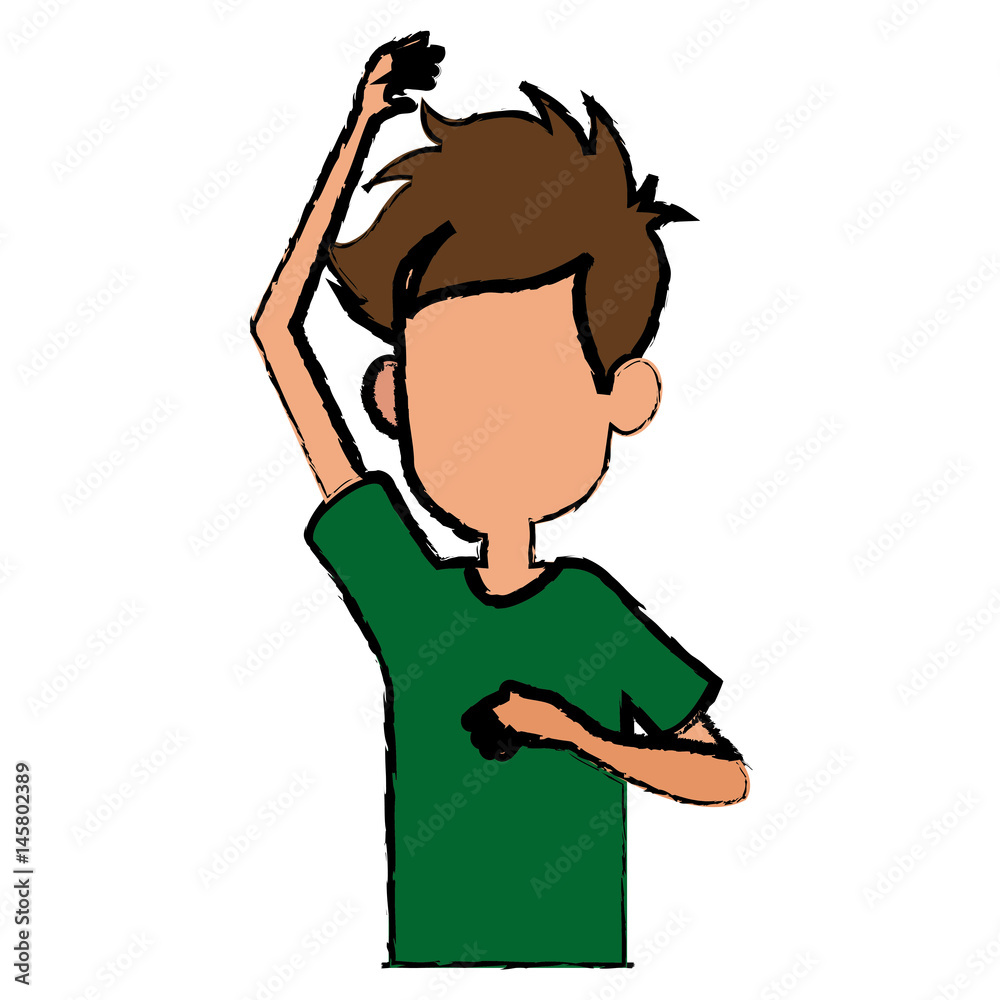 Fototapeta premium cartoon boy young character image vector illustration