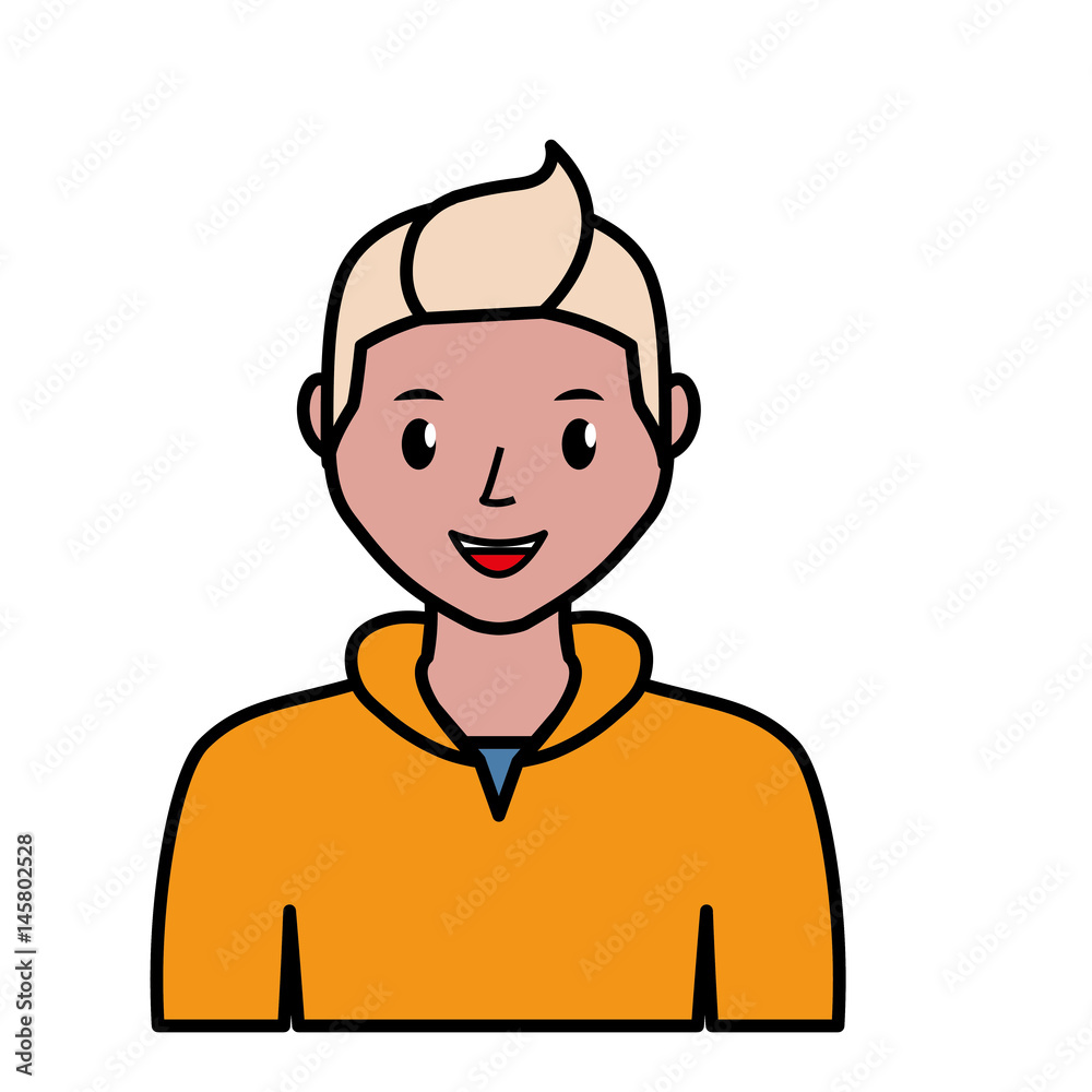 happy man cartoon icon over white background. colorful design. vector illustration