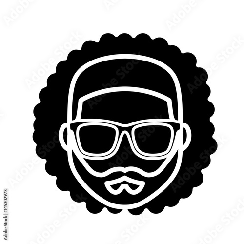 hipster man with glasses icon over white background. vector illustration