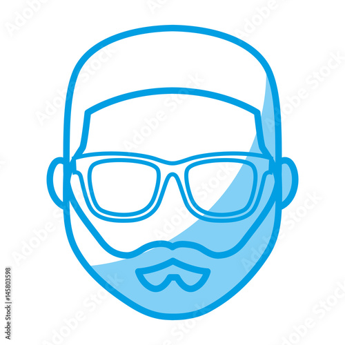 hipster man with glasses icon over white background. vector illustration