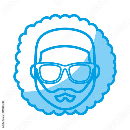 hipster man with glasses icon over white background. vector illustration