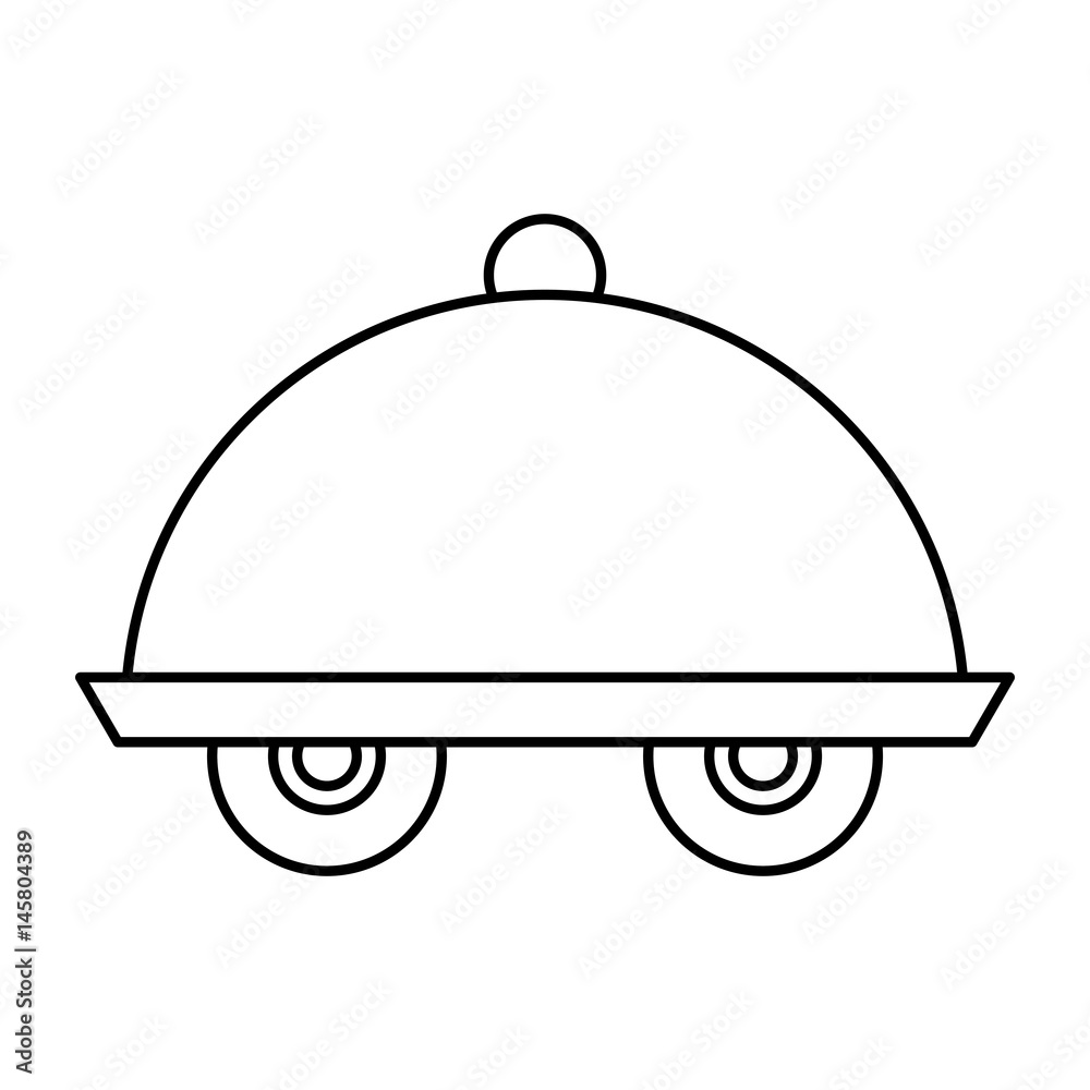 Obraz premium tray server with wheels isolated icon vector illustration design