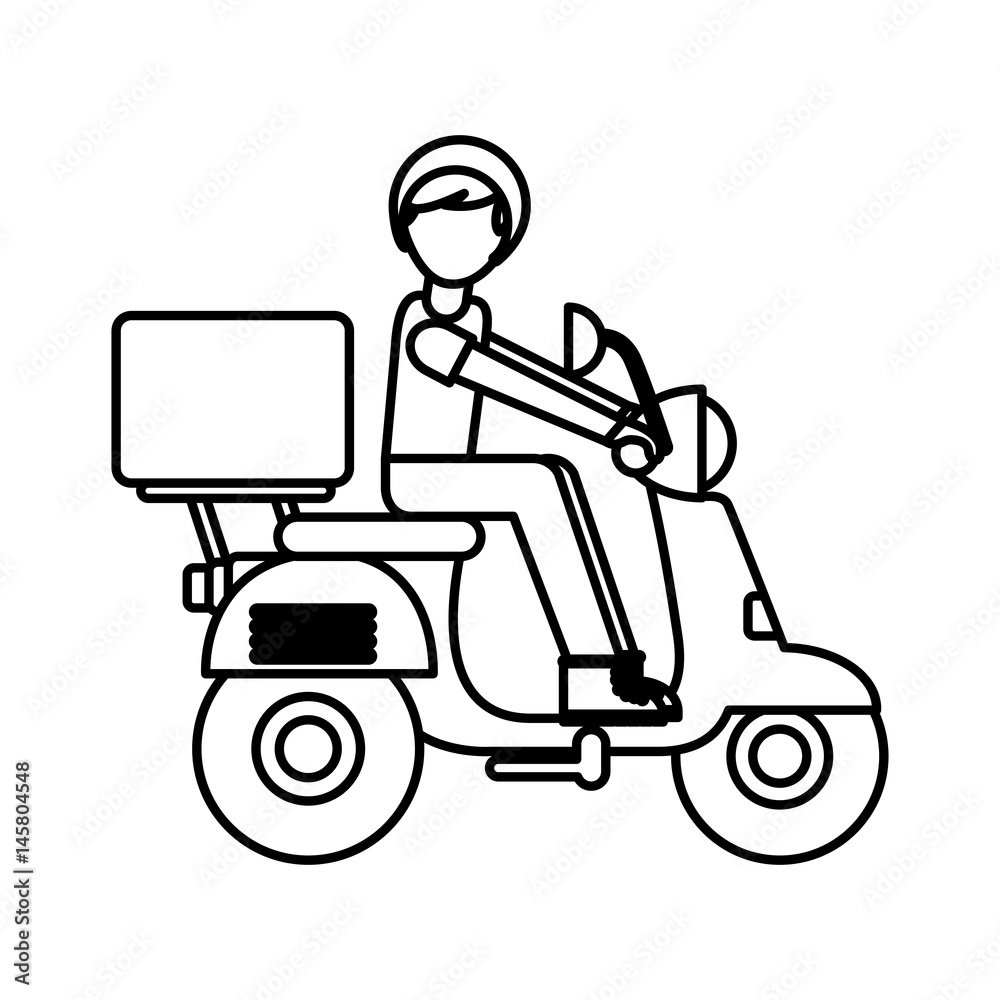 motorcycle delivery vehicle icon vector illustration design
