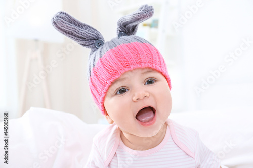 Cute little baby at home