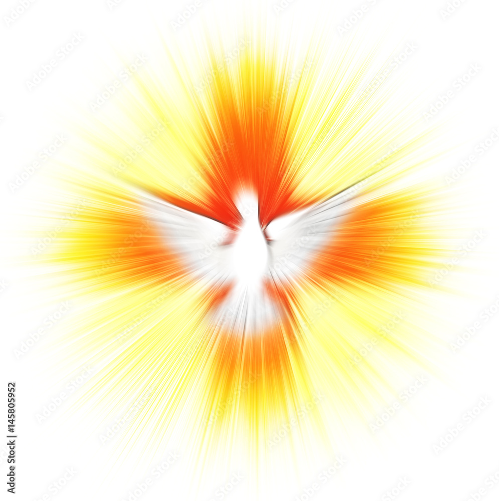 Holy Spirit, Pentecost or Confirmation symbol with a dove, and ...