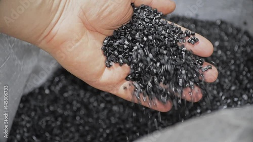 Black ABS plastic pellets