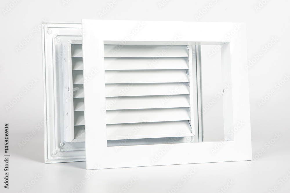 Rectangular grill for ventilation. White decorative grille for air. Rectangular grill for ventilation. White decorative grille for air.