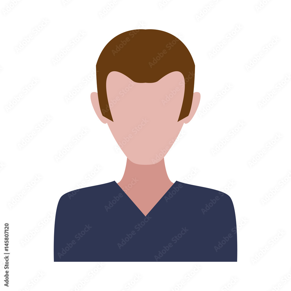 Male profile faceless icon vector illustration graphic design