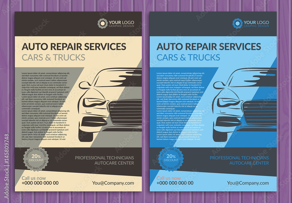 Automotive Services Flyer Layout 6 Stock Template | Adobe Stock