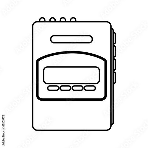 walkman cassette player icon vector illustration design