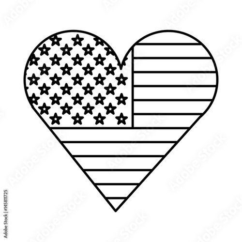 heart with american flag vector illustration design