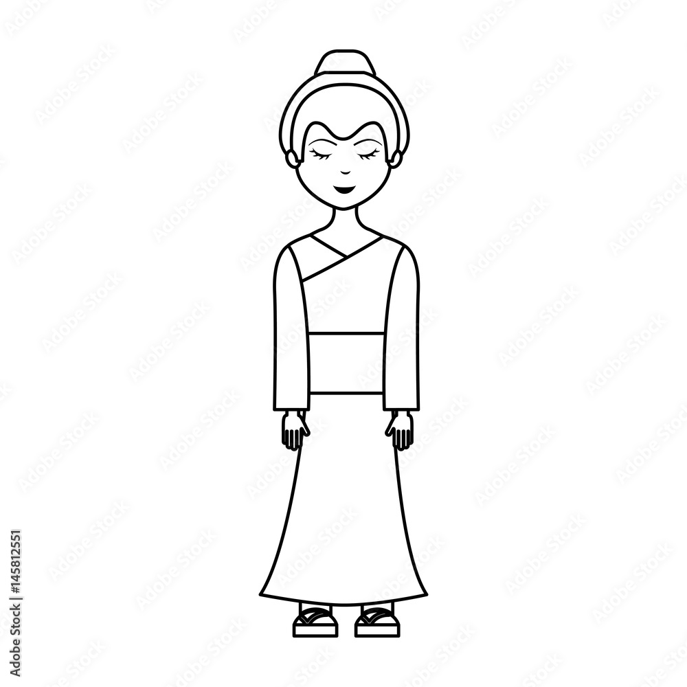 japanese geisha character icon vector illustration design japanese geisha character icon vector illustration design