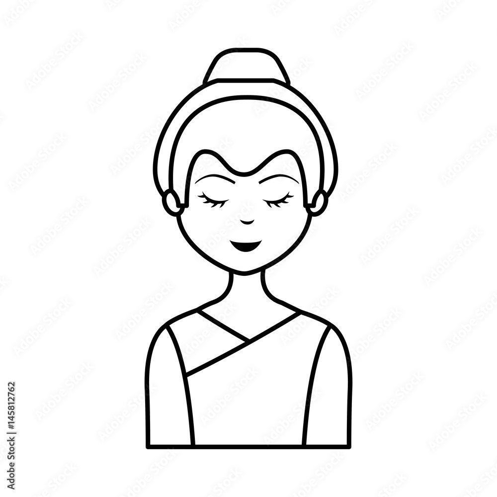japanese geisha character icon vector illustration design japanese geisha character icon vector illustration design