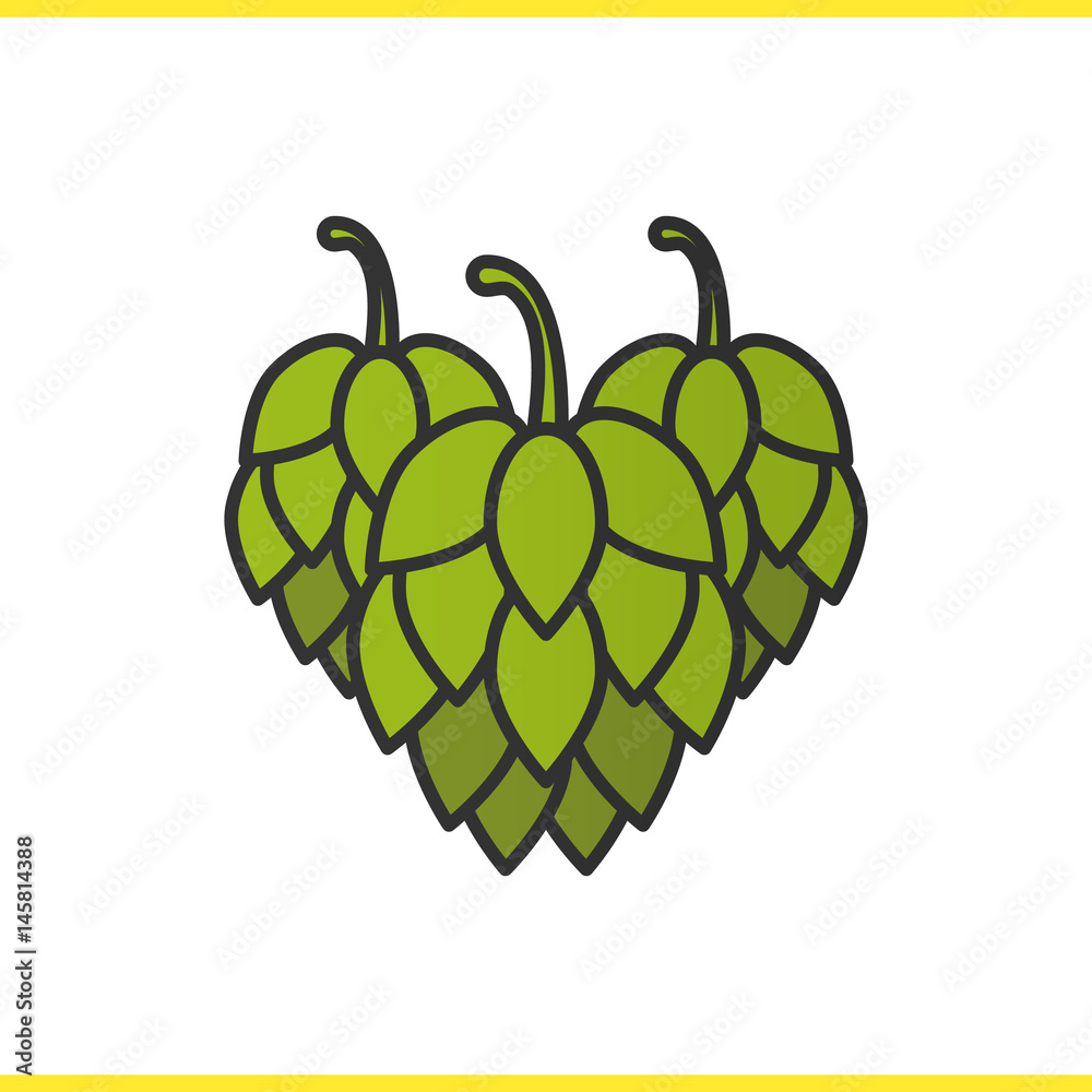 Hop cones color icon Hop cones color icon