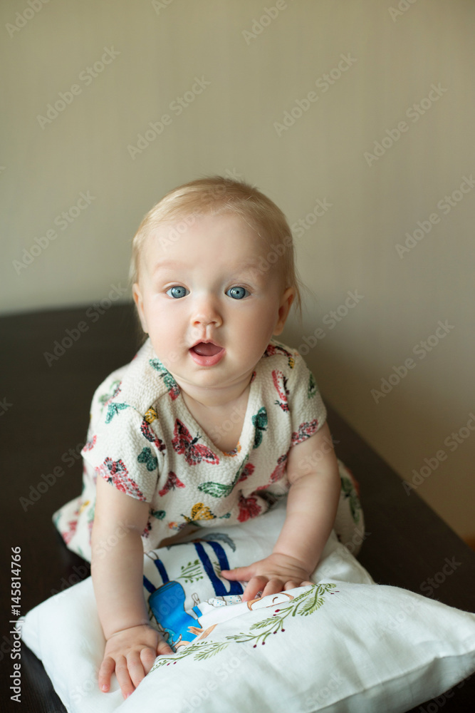 Beautiful little European girl with bright eyes Beautiful little European girl with bright eyes
