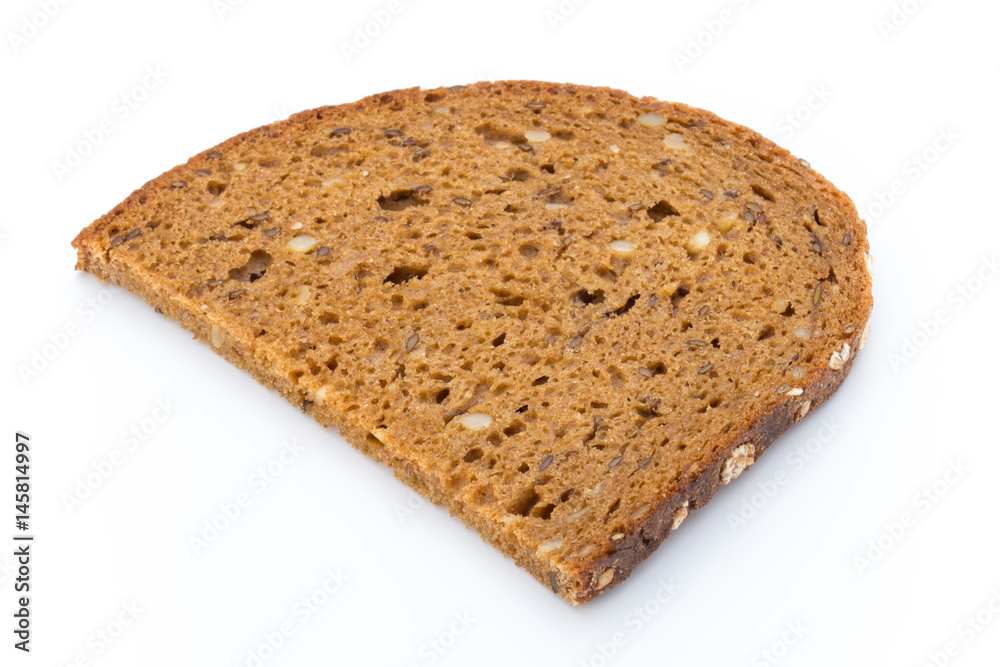 Slices of rye bread isolated on white background. Slices of rye bread isolated on white background.