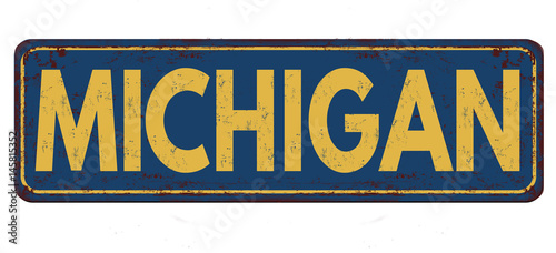Michigan vintage rusty metal sign