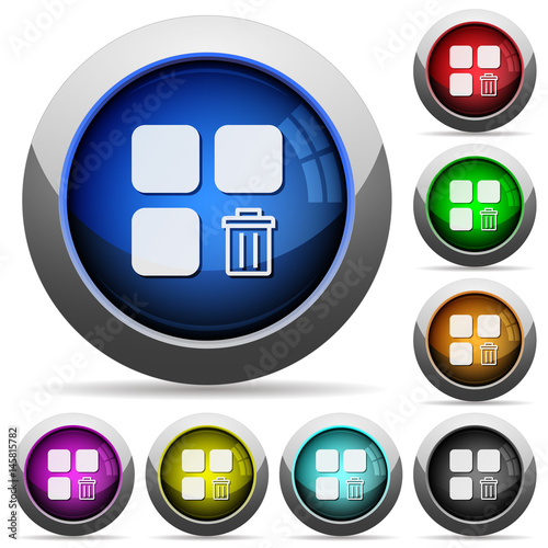 Delete component round glossy buttons
