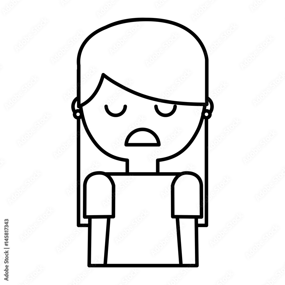 Sad and stressed woman vector illustration design Sad and stressed woman vector illustration design