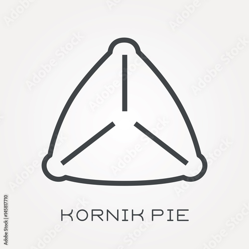 Line icon kornik pie