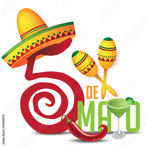 Cinco De Mayo banner design for celebration of the Mexican holiday on the fifth (Cinco) of May (Mayo). EPS 10 vector.