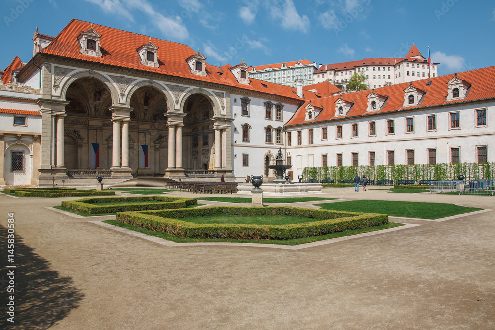 The garden of the Waldstein palace in Prague in the Czech republic