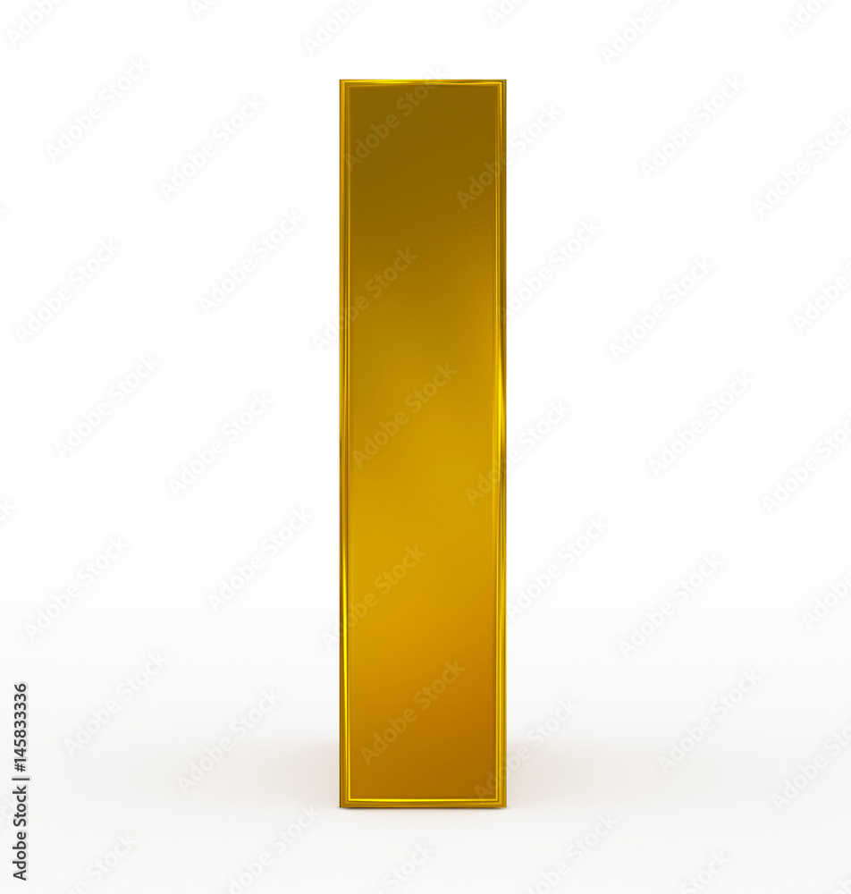 letter I 3d golden isolated on white letter I 3d golden isolated on white